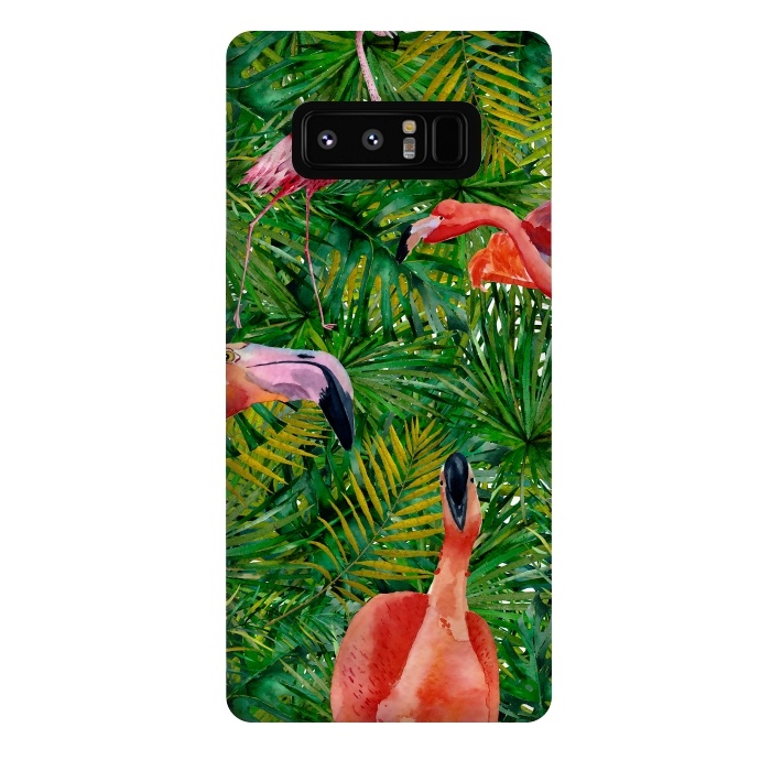 Galaxy Note 8 StrongFit Flamingo Jungle Party by  Utart