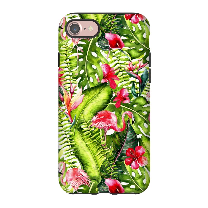 iPhone 7 StrongFit Flower Jungle and Flamingo  by  Utart