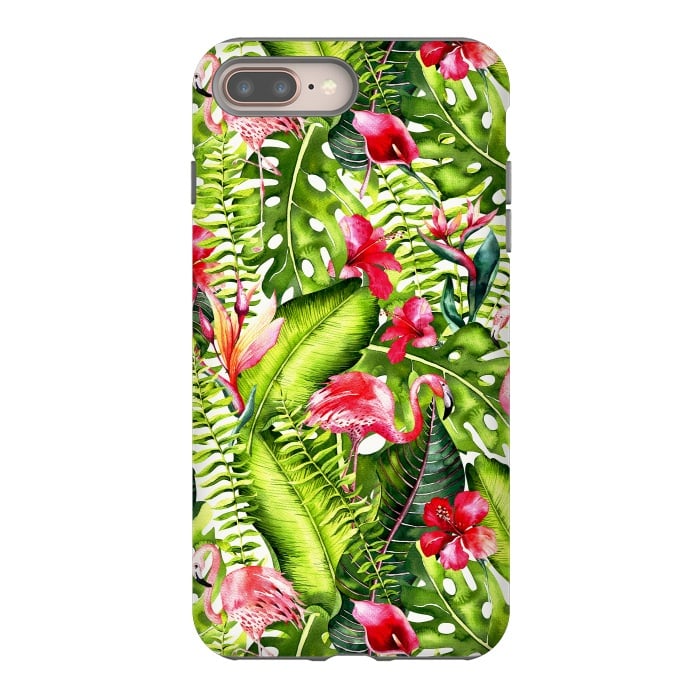 iPhone 7 plus StrongFit Flower Jungle and Flamingo  by  Utart