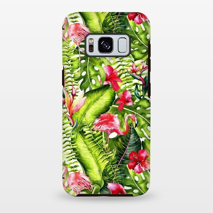 Galaxy S8 plus StrongFit Flower Jungle and Flamingo  by  Utart