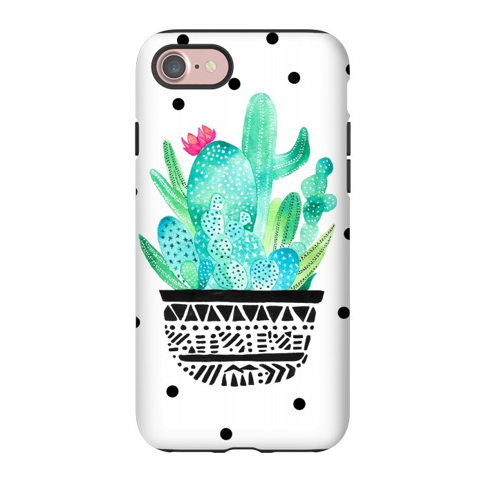 iPhone 7 StrongFit Pot Me A Cacti! Dots by Amaya Brydon