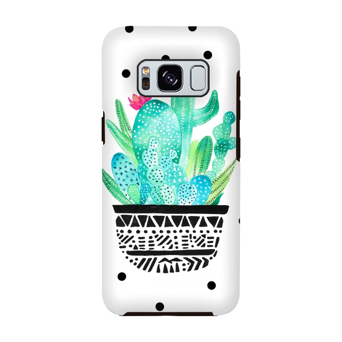 Galaxy S8 StrongFit Pot Me A Cacti! Dots by Amaya Brydon