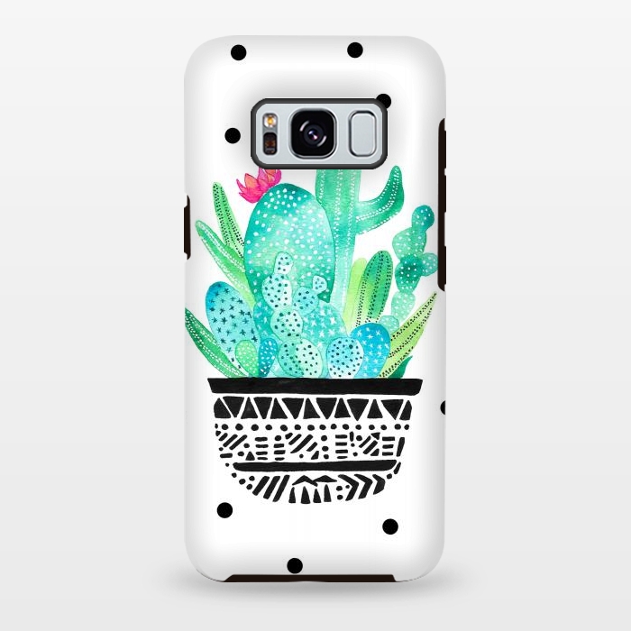 Galaxy S8 plus StrongFit Pot Me A Cacti! Dots by Amaya Brydon