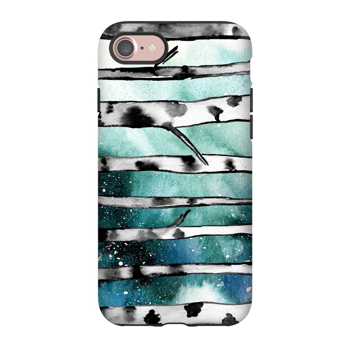 iPhone 7 StrongFit Abstract Birch Teal  by Amaya Brydon