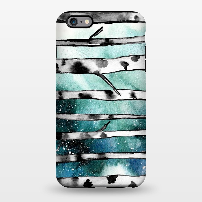 iPhone 6/6s plus StrongFit Abstract Birch Teal  by Amaya Brydon