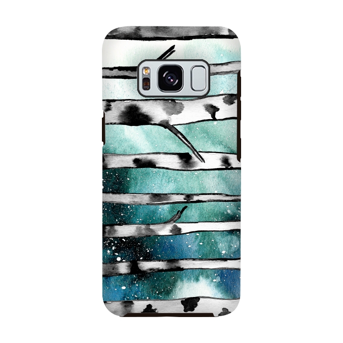 Galaxy S8 StrongFit Abstract Birch Teal  by Amaya Brydon