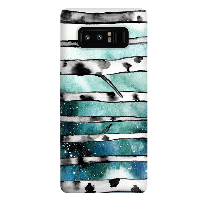 Galaxy Note 8 StrongFit Abstract Birch Teal  by Amaya Brydon
