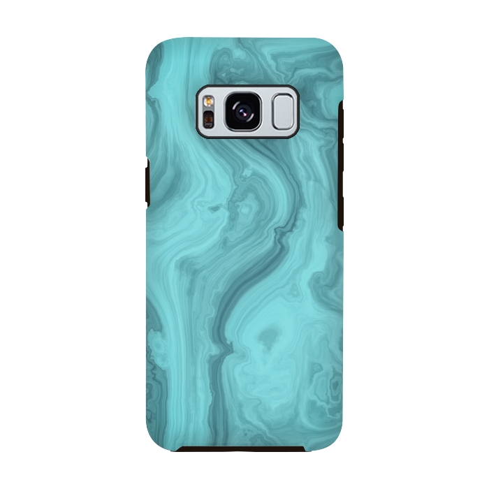 Galaxy S8 StrongFit Turquoise Marble 2 by Andrea Haase