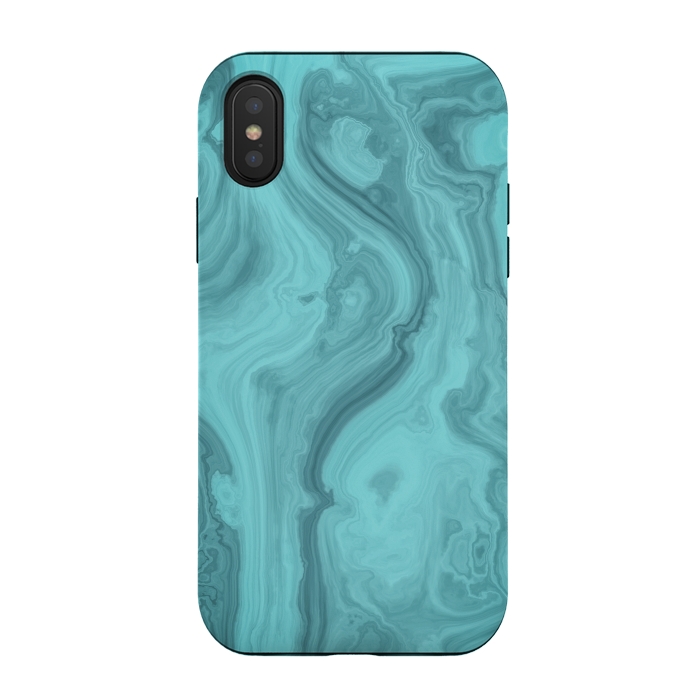 iPhone Xs / X StrongFit Turquoise Marble 2 by Andrea Haase