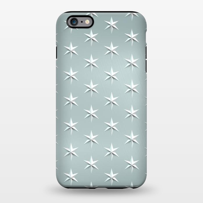 iPhone 6/6s plus StrongFit Silver Stars On Teal Metal by Andrea Haase