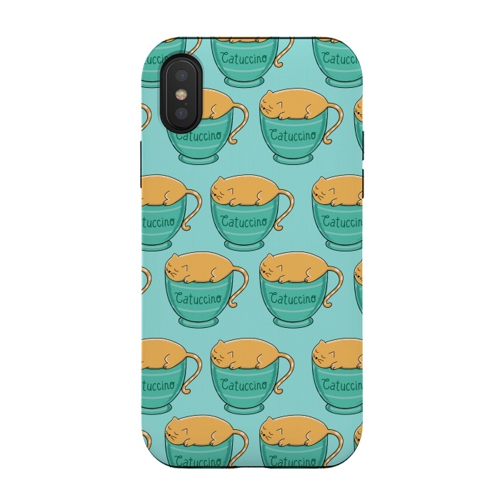 iPhone Xs / X StrongFit Catuccino Pattern by Coffee Man