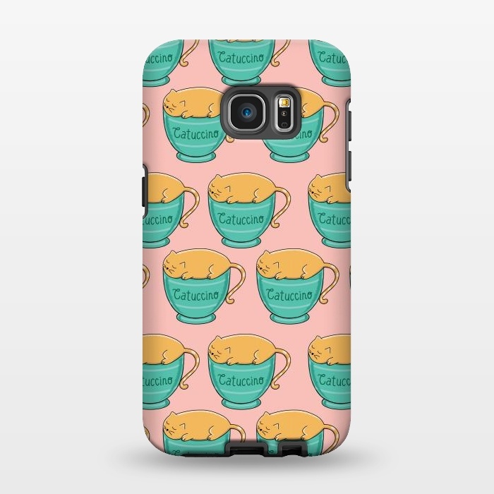 Galaxy S7 EDGE StrongFit Catuccino Pattern 2 by Coffee Man