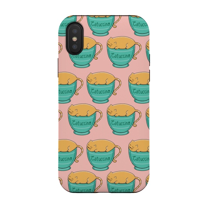 iPhone Xs / X StrongFit Catuccino Pattern 2 by Coffee Man