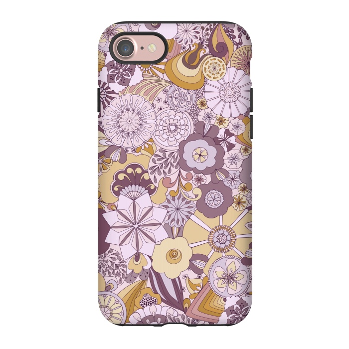 iPhone 7 StrongFit Flowers, Flowers Everywhere Purple and Mustard by Paula Ohreen