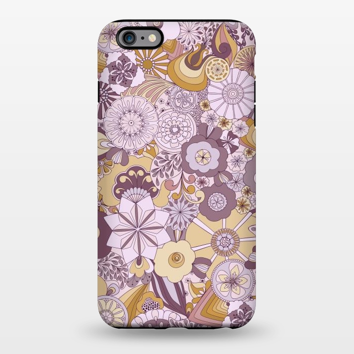 iPhone 6/6s plus StrongFit Flowers, Flowers Everywhere Purple and Mustard by Paula Ohreen