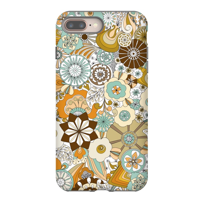 iPhone 7 plus StrongFit Flowers, Flowers Everywhere Retro Colors by Paula Ohreen