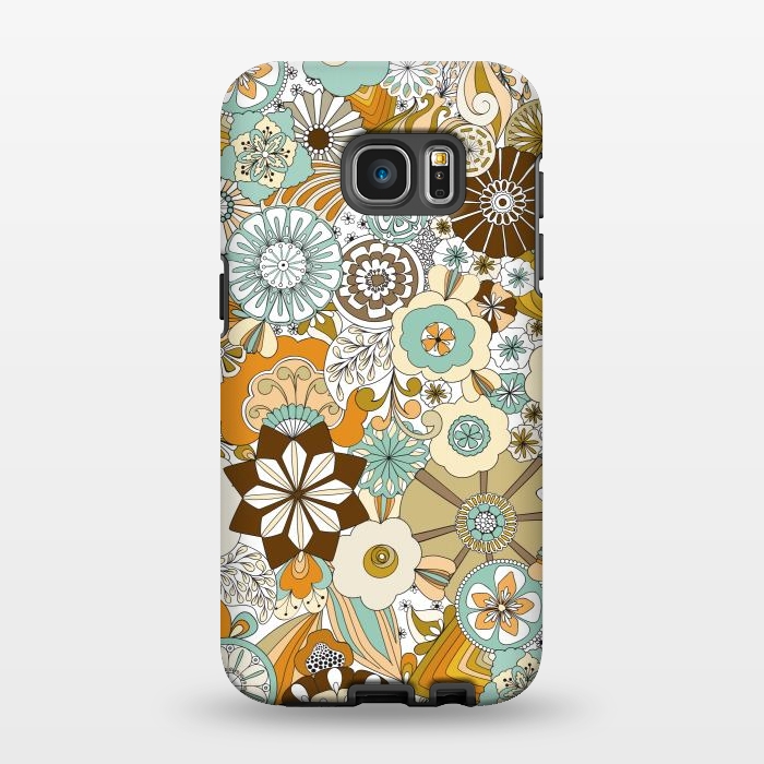 Galaxy S7 EDGE StrongFit Flowers, Flowers Everywhere Retro Colors by Paula Ohreen