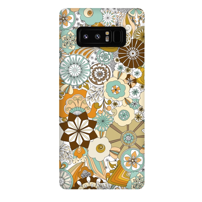 Galaxy Note 8 StrongFit Flowers, Flowers Everywhere Retro Colors by Paula Ohreen