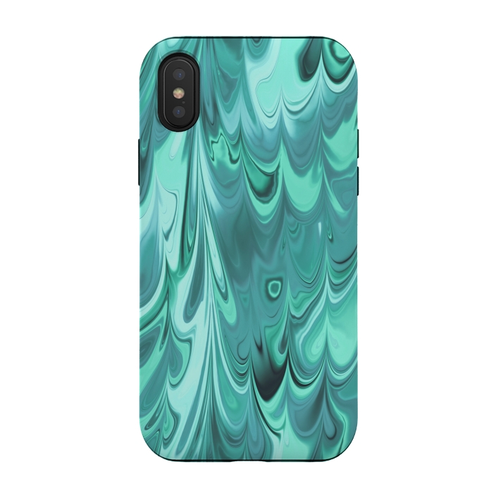 iPhone Xs / X StrongFit Faux Turquoise Marble 2 by Andrea Haase