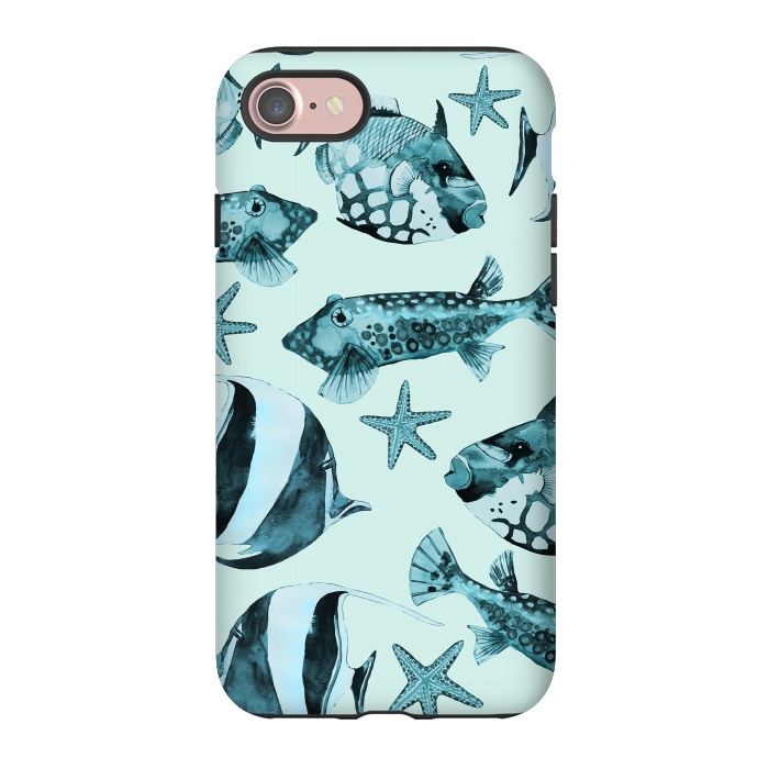 iPhone 7 StrongFit Watercolor Fish by Andrea Haase