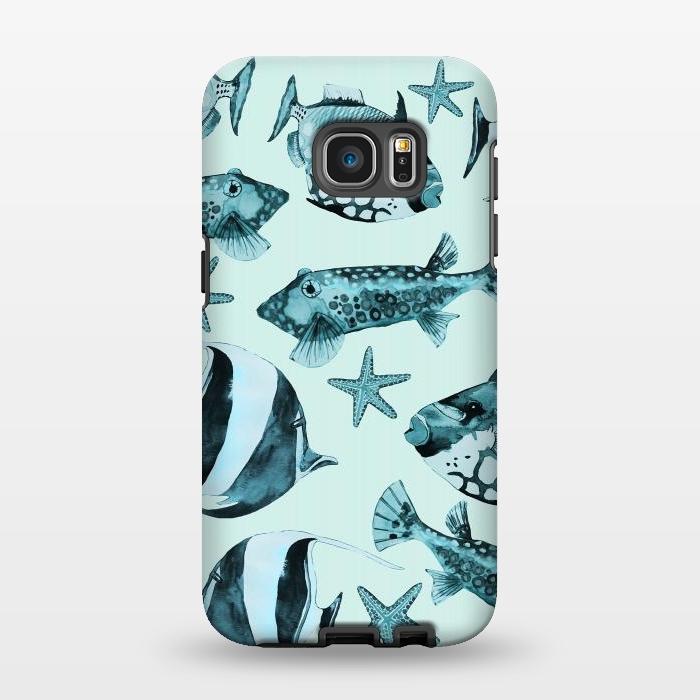 Galaxy S7 EDGE StrongFit Watercolor Fish by Andrea Haase