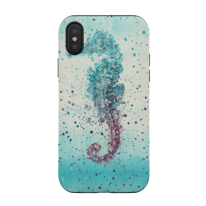 iPhone Xs / X StrongFit Seahorse Watercolor Art by Andrea Haase
