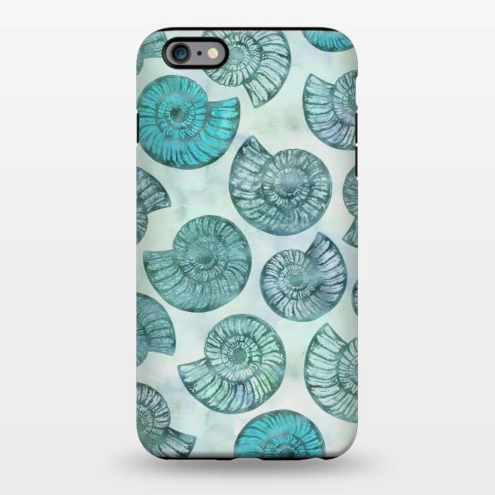 iPhone 6/6s plus StrongFit Teal Fossils And Ammonites by Andrea Haase