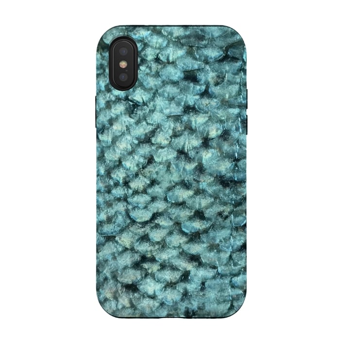 iPhone Xs / X StrongFit Shimmering Fish Scale  by Andrea Haase