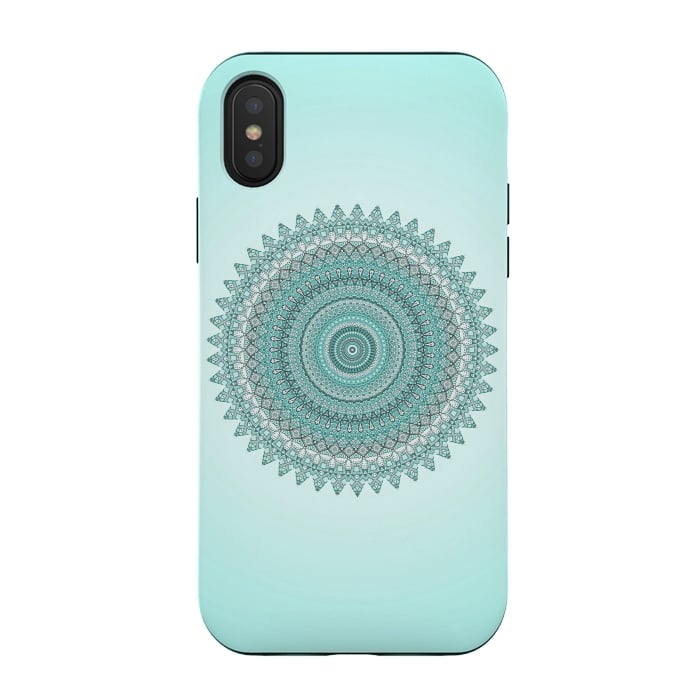 iPhone Xs / X StrongFit Magical Teal Mandala by Andrea Haase