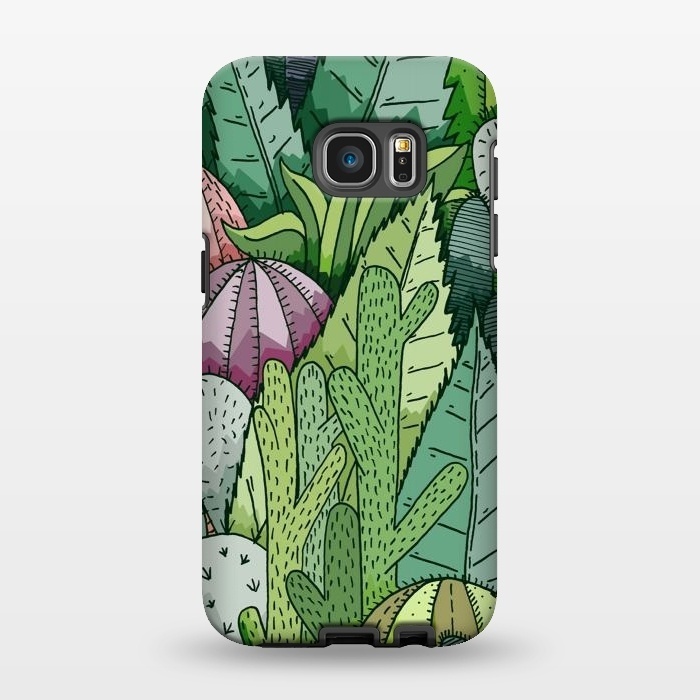 Galaxy S7 EDGE StrongFit Cactus Garden by Steve Wade (Swade)