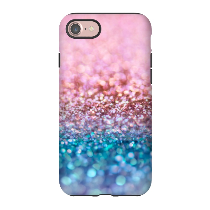 iPhone 7 StrongFit Teal and Rose Gold Glitter Dance by  Utart