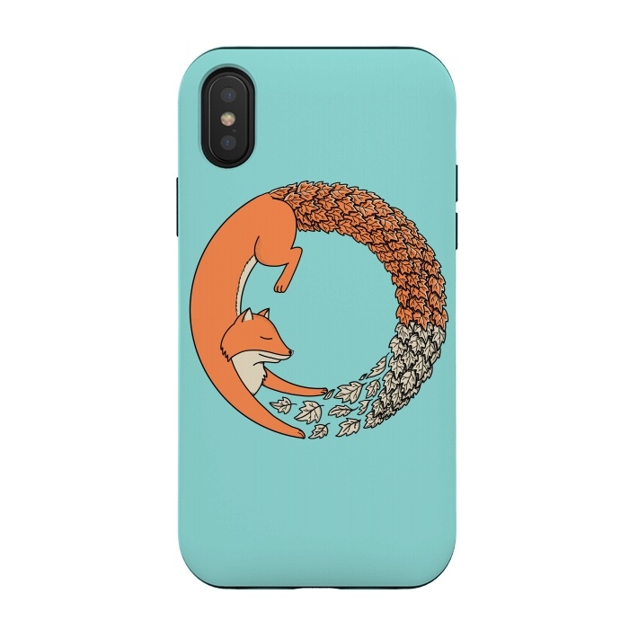 iPhone Xs / X StrongFit Fox Circle by Coffee Man