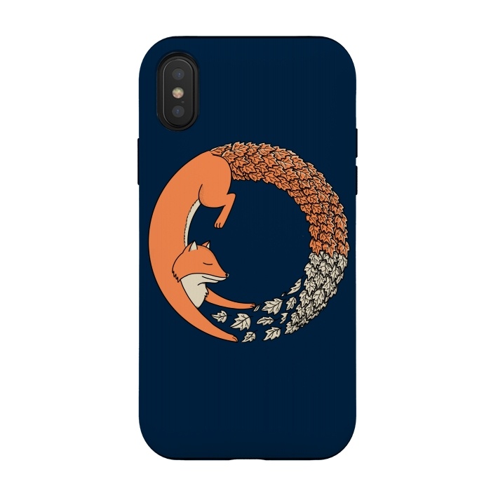 iPhone Xs / X StrongFit Fox Circle 2 by Coffee Man