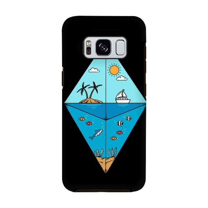 Galaxy S8 StrongFit Diamond Landscape Black by Coffee Man