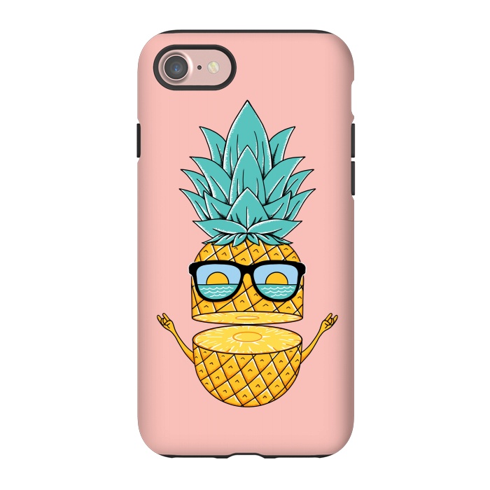 iPhone 7 StrongFit Pineapple Sunglasses Pink by Coffee Man