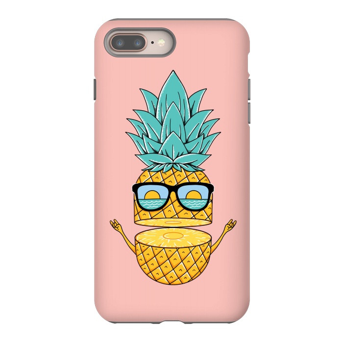 iPhone 7 plus StrongFit Pineapple Sunglasses Pink by Coffee Man
