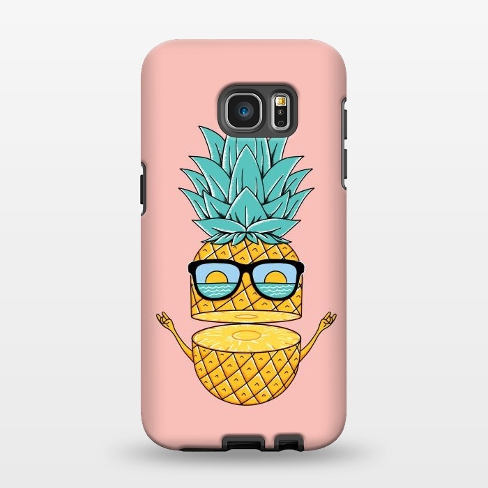 Galaxy S7 EDGE StrongFit Pineapple Sunglasses Pink by Coffee Man
