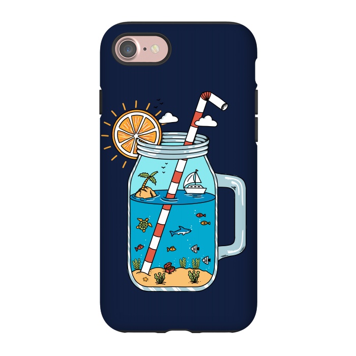 iPhone 7 StrongFit Drink Landscape Blue by Coffee Man