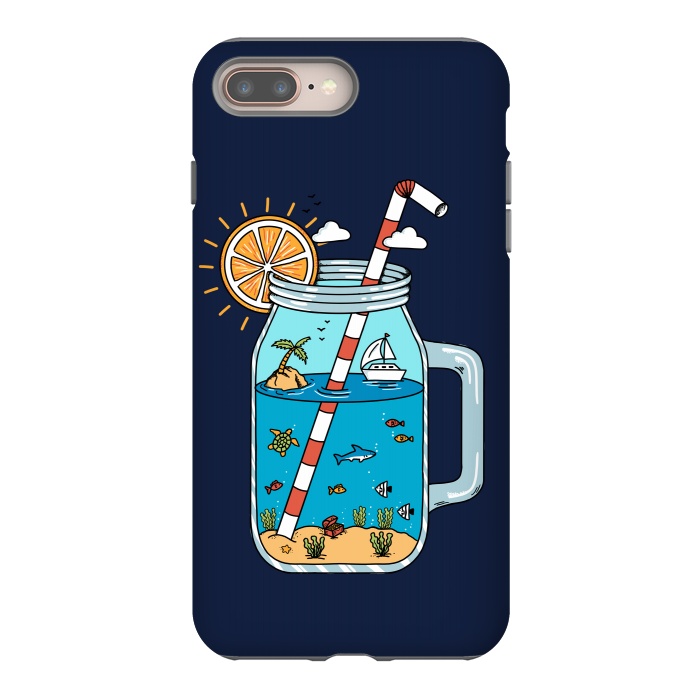 iPhone 7 plus StrongFit Drink Landscape Blue by Coffee Man
