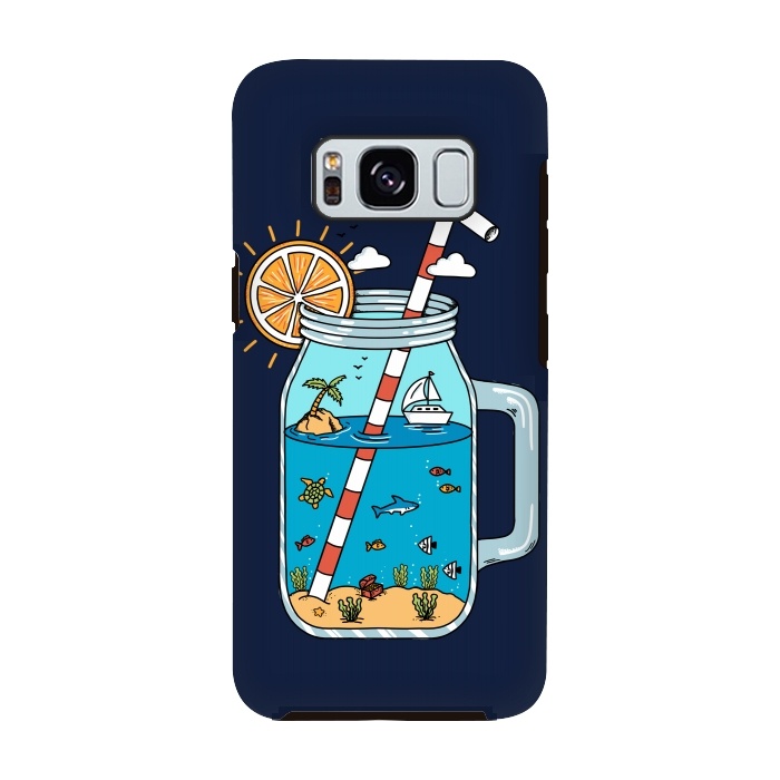 Galaxy S8 StrongFit Drink Landscape Blue by Coffee Man