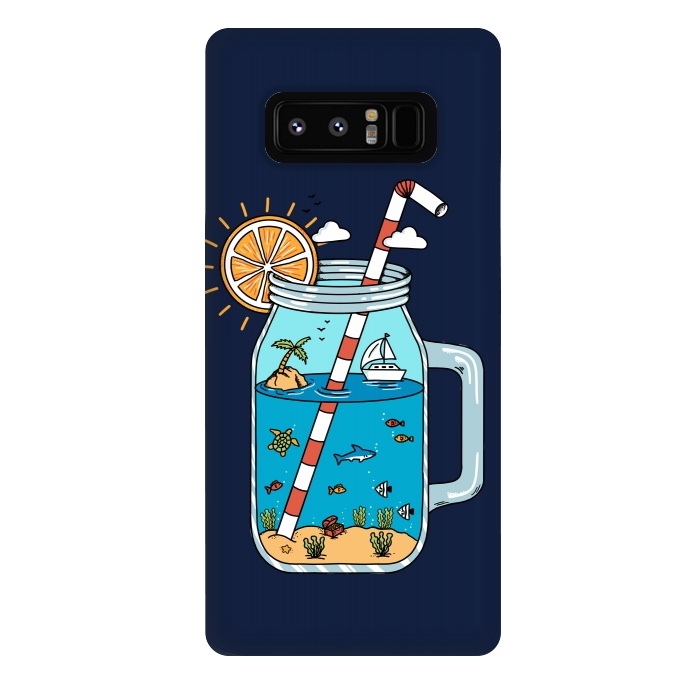 Galaxy Note 8 StrongFit Drink Landscape Blue by Coffee Man