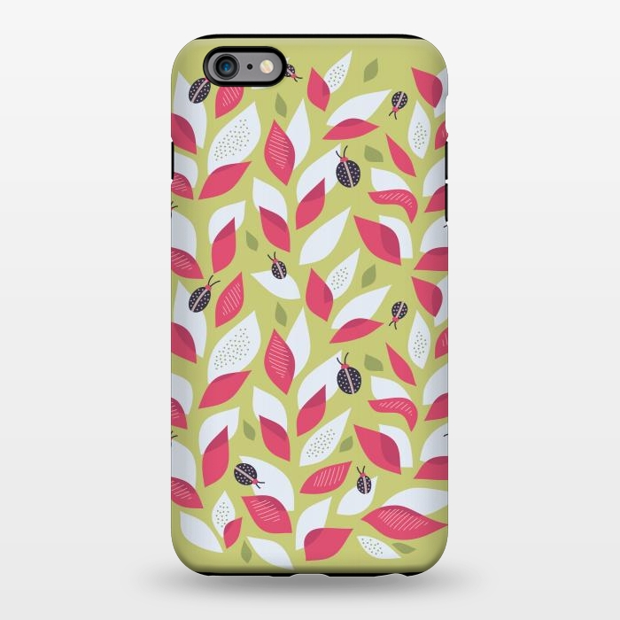 iPhone 6/6s plus StrongFit Green Plant With Pink Leaves And Ladybugs Spring by Boriana Giormova