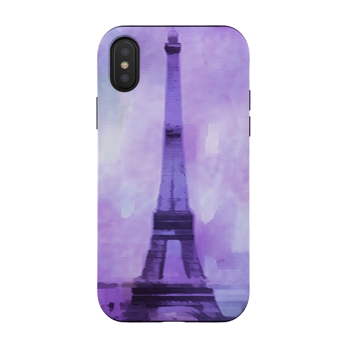 iPhone Xs / X StrongFit Purple Paris Watercolor  by Andrea Haase