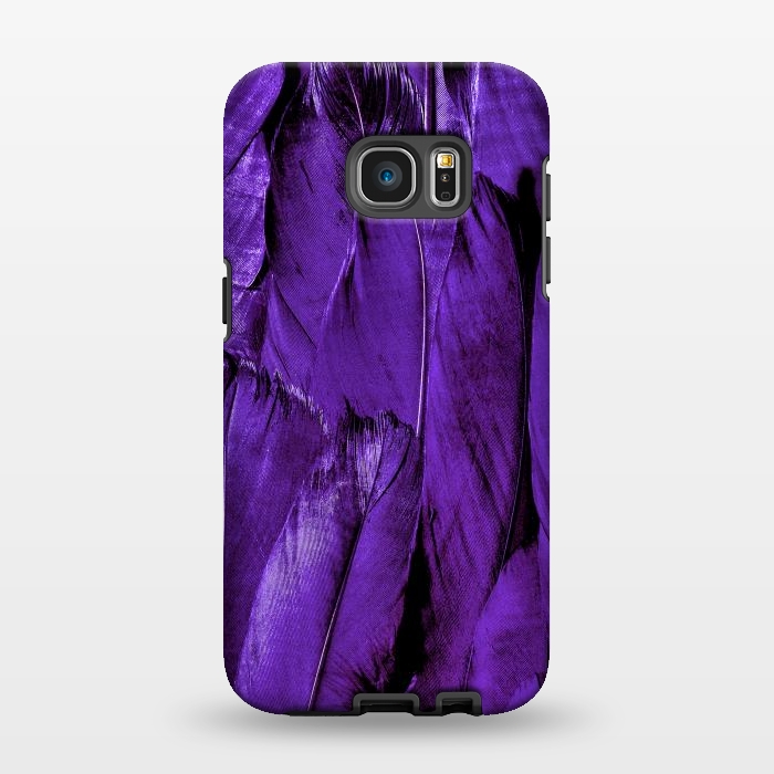 Galaxy S7 EDGE StrongFit Purple Feathers by Andrea Haase