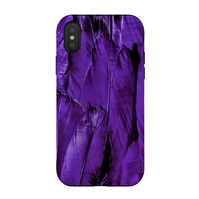 iPhone Xs / X StrongFit Purple Feathers by Andrea Haase