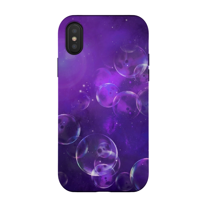 iPhone Xs / X StrongFit Surreal Purple Bubbles by Andrea Haase