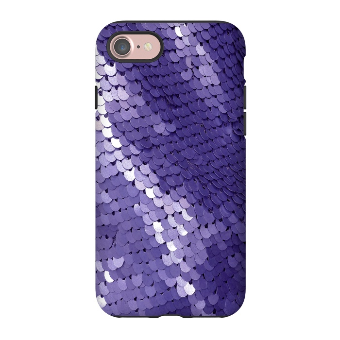 iPhone 7 StrongFit Shiny Purple Sequins  by Andrea Haase