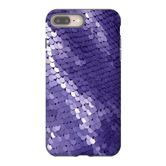 iPhone 7 plus StrongFit Shiny Purple Sequins  by Andrea Haase