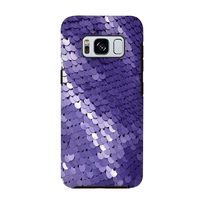 Galaxy S8 StrongFit Shiny Purple Sequins  by Andrea Haase