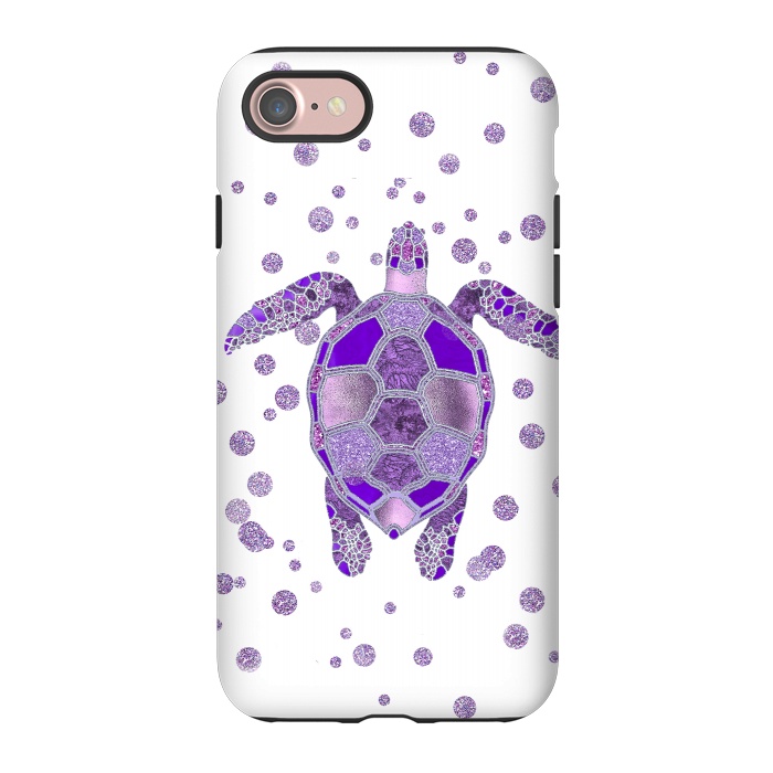 iPhone 7 StrongFit Shimmering Purple Turtle by Andrea Haase